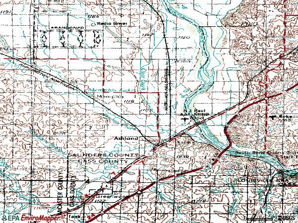 Zip code 68003 topographic map