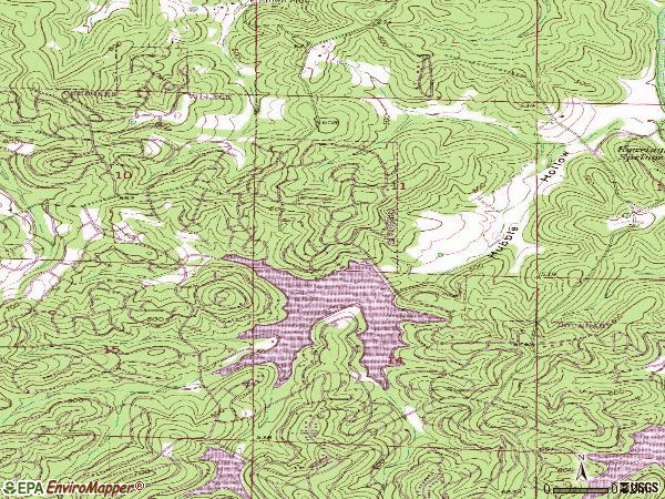 Zip code 72525 topographic map