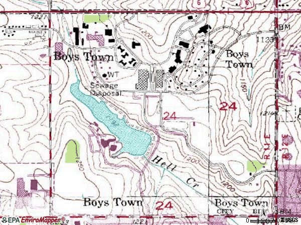 Zip code 68010 topographic map