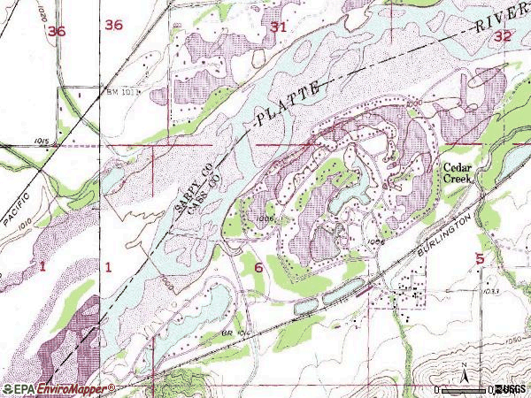 Zip code 68016 topographic map