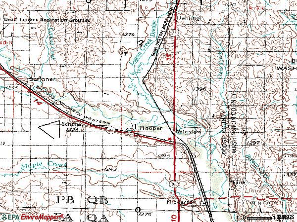 Zip code 68031 topographic map