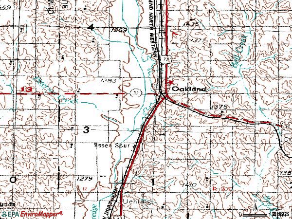 Zip code 68045 topographic map