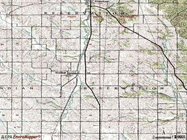 Zip code 68067 topographic map