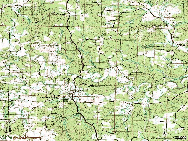 Zip code 72532 topographic map