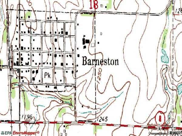 Zip code 68309 topographic map