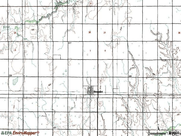Zip code 68316 topographic map
