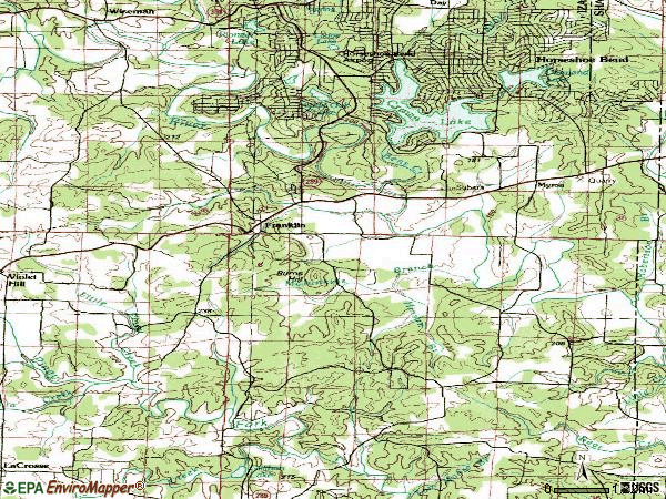 Zip code 72536 topographic map