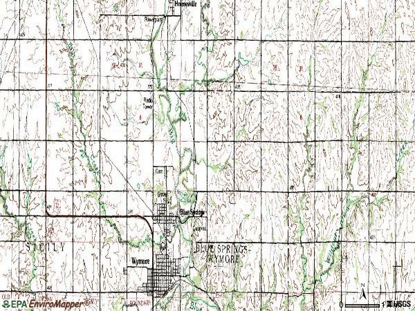 Zip code 68317 topographic map