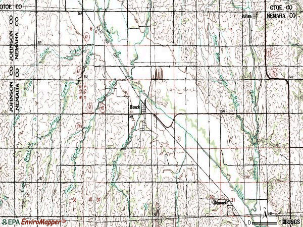 Zip code 68320 topographic map
