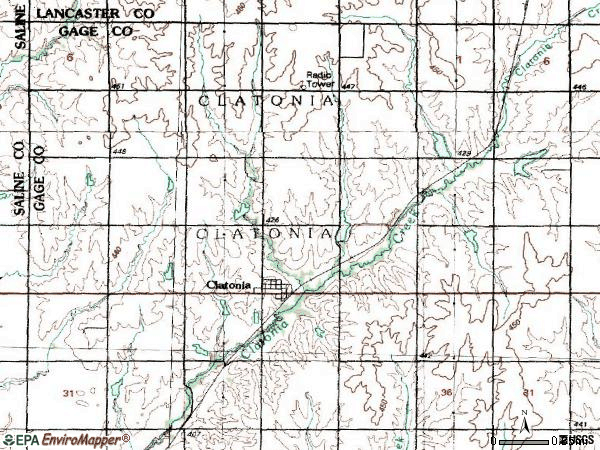 Zip code 68328 topographic map