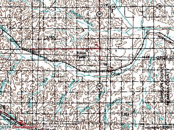 Zip code 68330 topographic map
