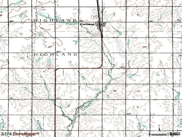 Zip code 68331 topographic map