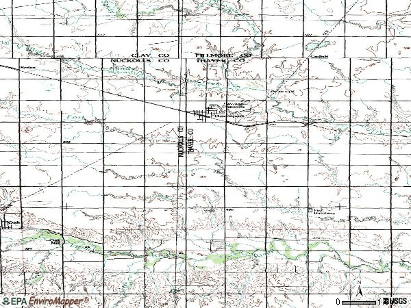 Zip code 68335 topographic map