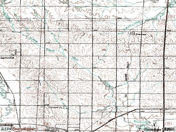 Zip code 68336 topographic map