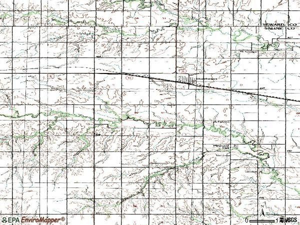 Zip code 68343 topographic map
