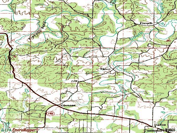 Zip code 72539 topographic map