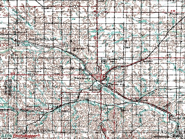 Zip code 68352 topographic map