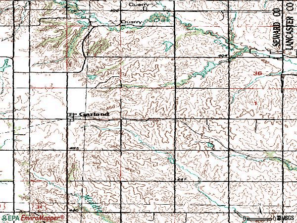 Zip code 68360 topographic map