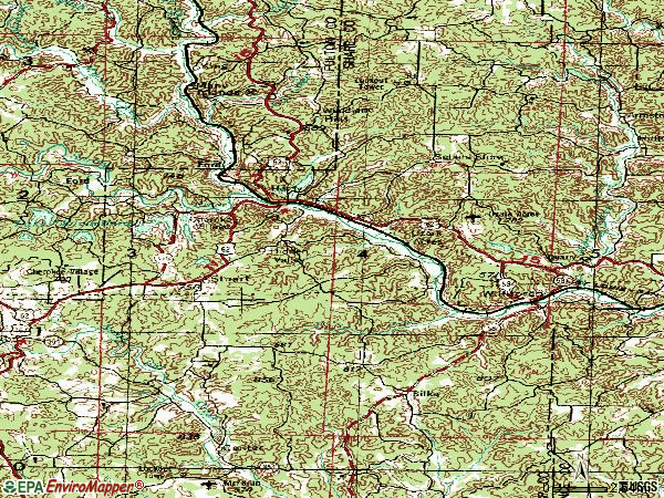 Zip code 72542 topographic map
