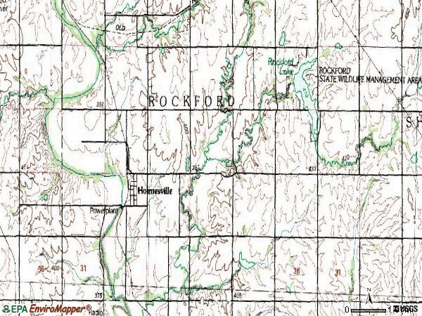 Zip code 68374 topographic map