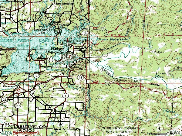 Zip code 72543 topographic map