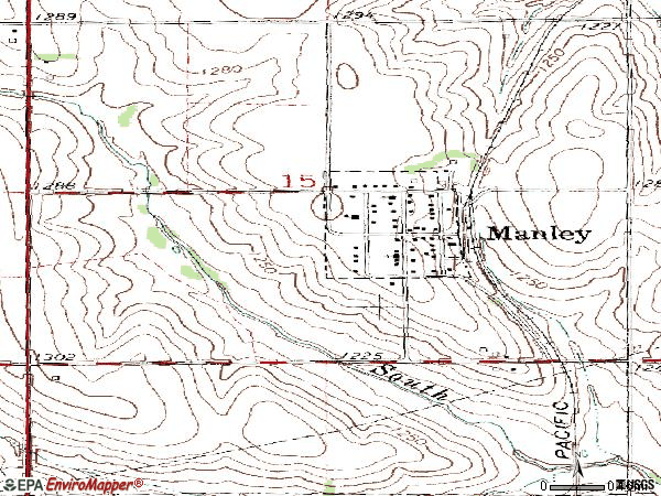 Zip code 68403 topographic map