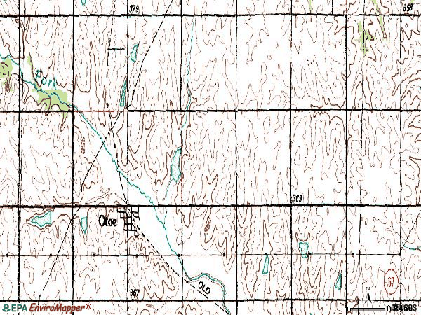 Zip code 68417 topographic map