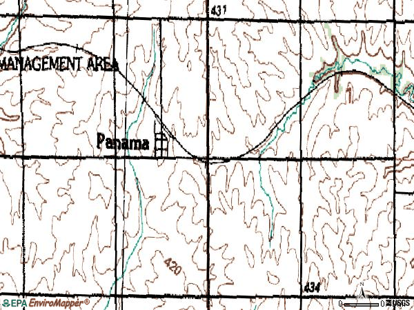 Zip code 68419 topographic map