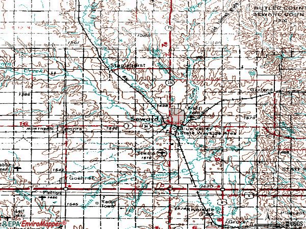 Zip code 68434 topographic map