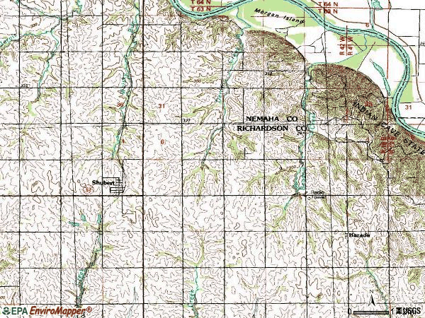 Zip code 68437 topographic map