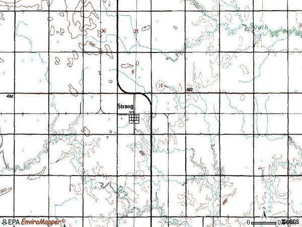 Zip code 68444 topographic map