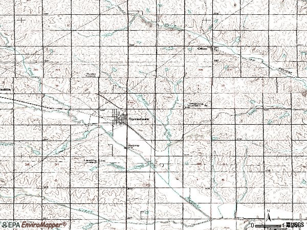 Zip code 68446 topographic map
