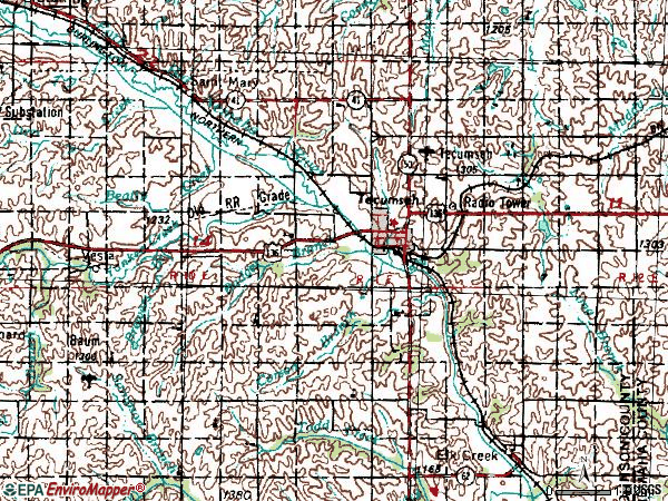 Zip code 68450 topographic map