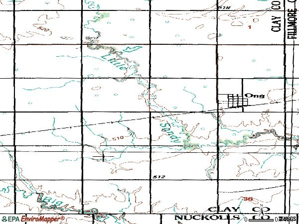 Zip code 68452 topographic map
