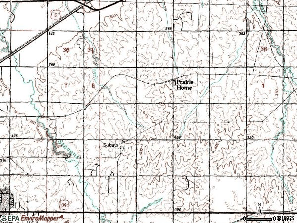 Zip code 68527 topographic map