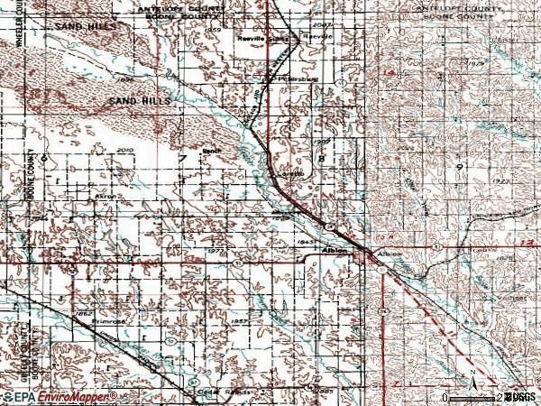 Zip code 68620 topographic map