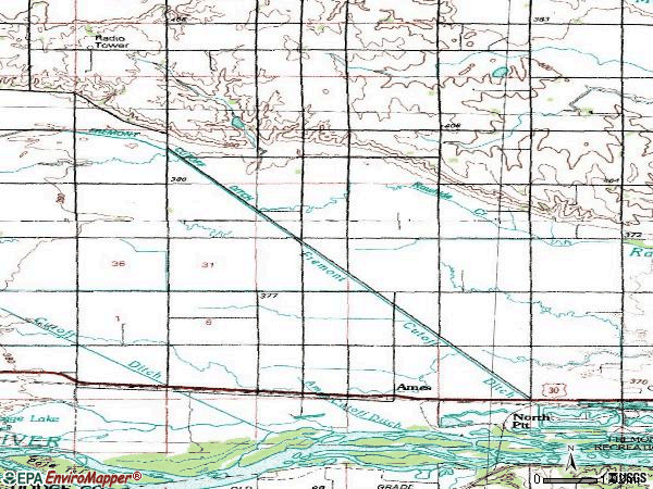 Zip code 68621 topographic map