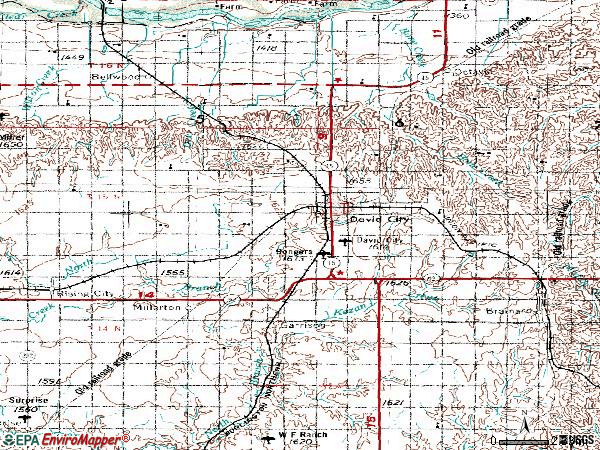Zip code 68632 topographic map