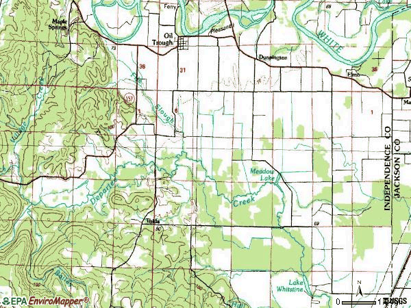 Zip code 72564 topographic map