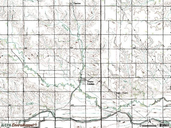 Zip code 68653 topographic map