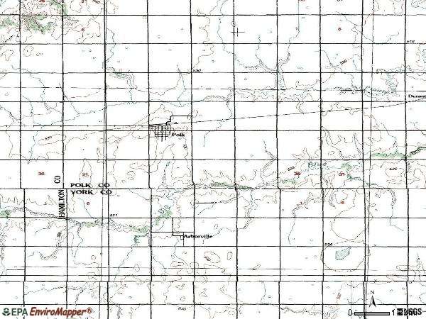 Zip code 68654 topographic map