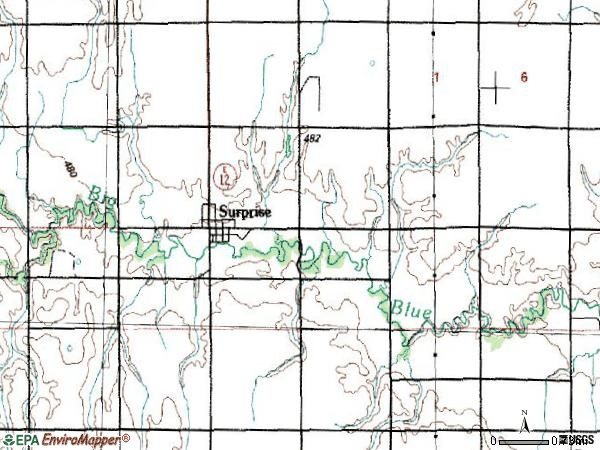 Zip code 68667 topographic map