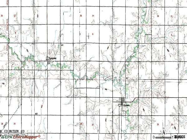 Zip code 68669 topographic map