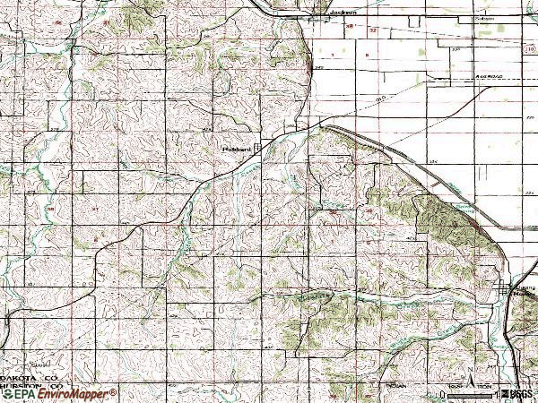 Zip code 68741 topographic map