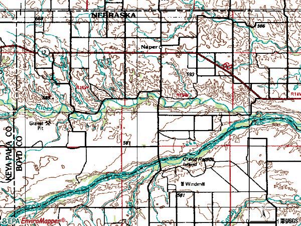 Zip code 68755 topographic map