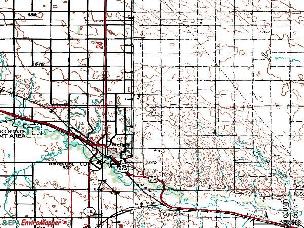 Zip code 68756 topographic map