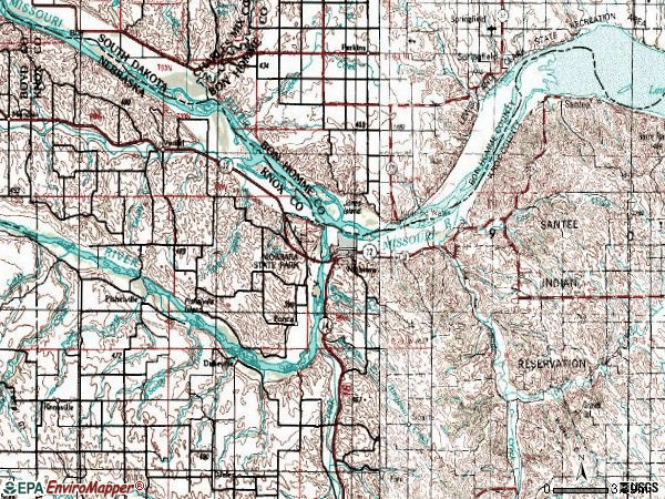 Zip code 68760 topographic map