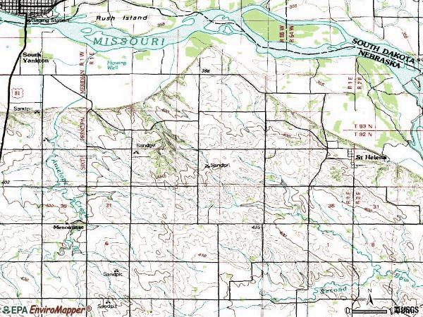 Zip code 68774 topographic map