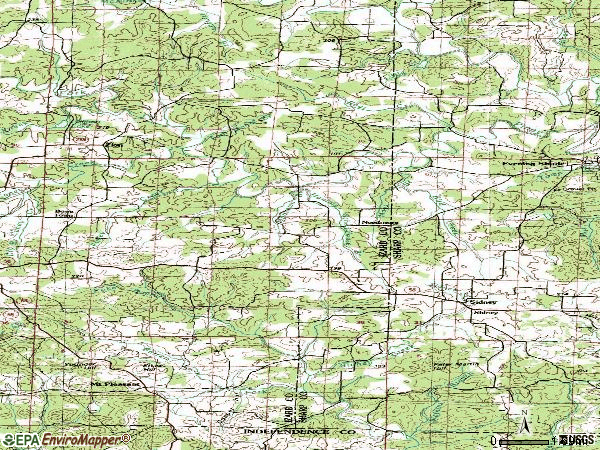 Zip code 72577 topographic map