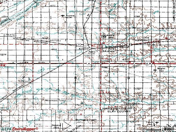 Zip code 68818 topographic map